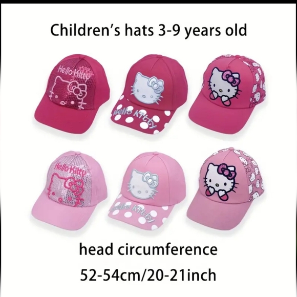 COPY - New pink polka dot childrens adjustable Hello Kitty cat baseball cap hat - Picture 3 of 3